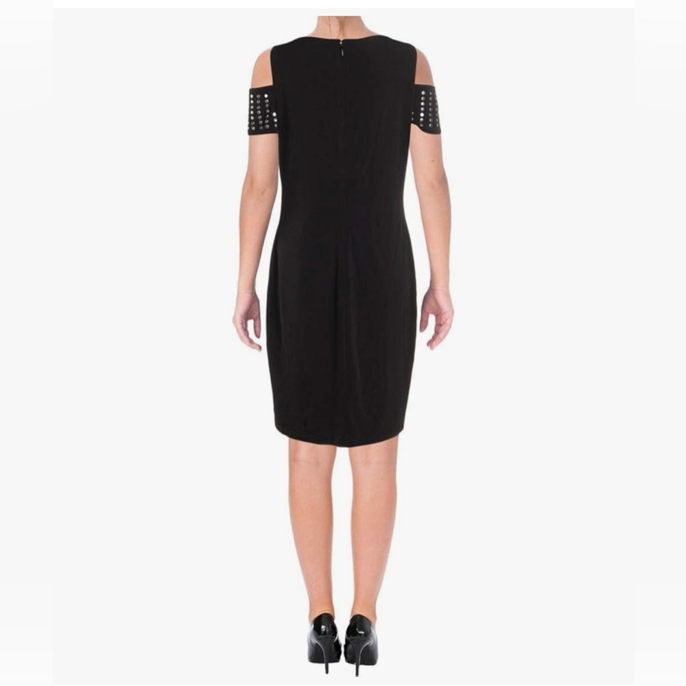 Calvin Klein Black Studded Cold Shoulder Dress - Picture 1 of 13